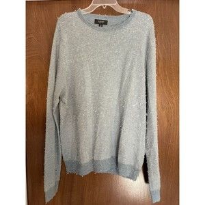 Nordstrom men’s shop size XL blue wool‎ blend crewneck Fuzzy Sweater
